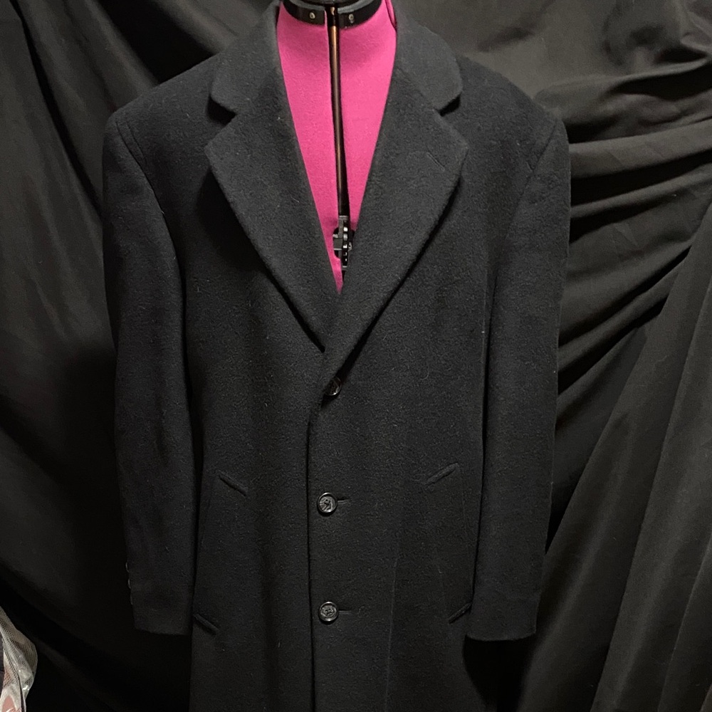EUC Bert Pulitzer VINTAGE LOOK Black Wool cashmere blend  long Coat 40R